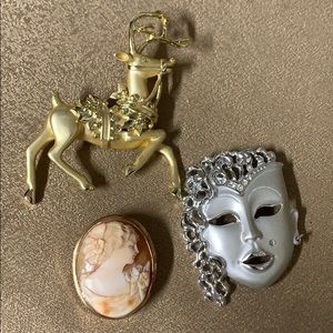 3 Brooches